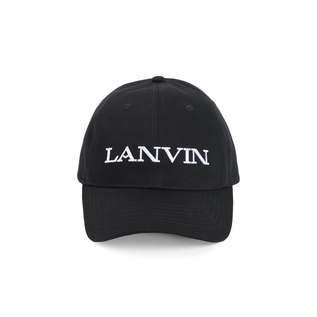 Black cap with 'LANVIN' logo on a white background