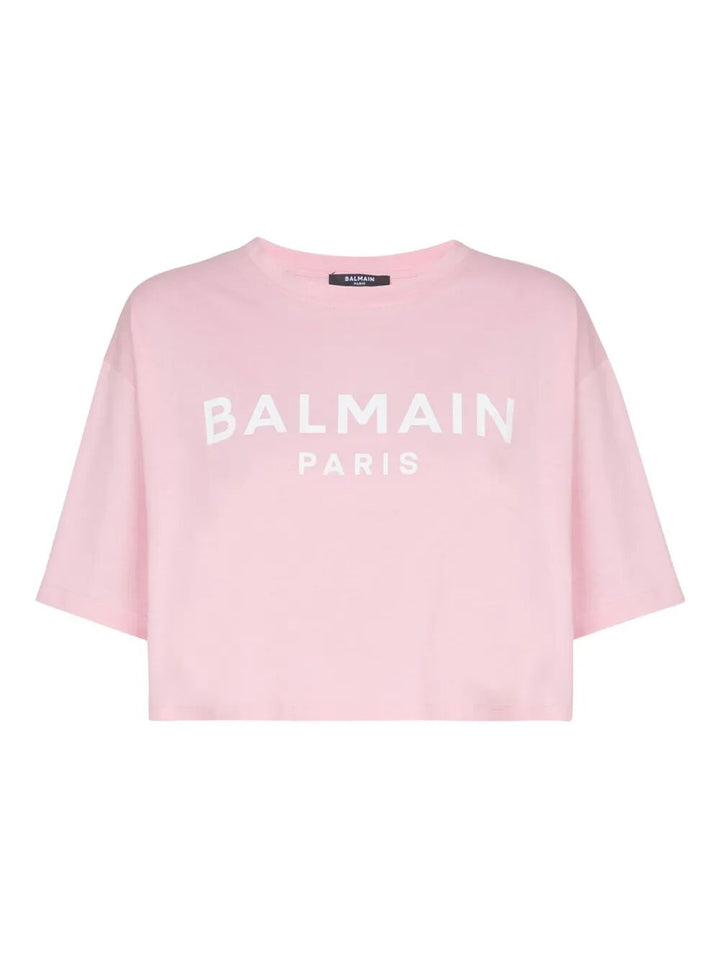 Balmain Women Balmain Printed Cropped T-Shirt