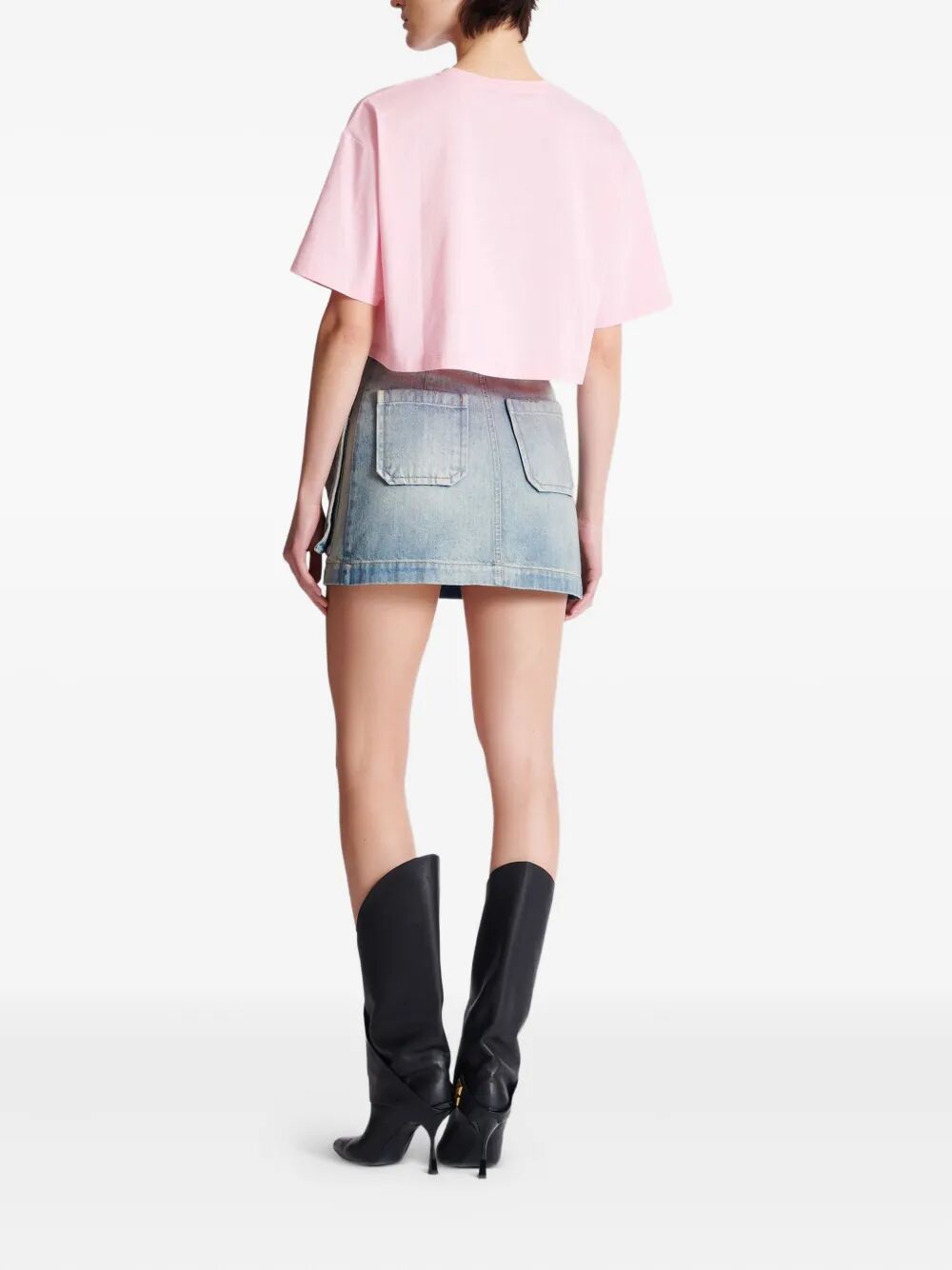 Balmain Women Balmain Printed Cropped T-Shirt