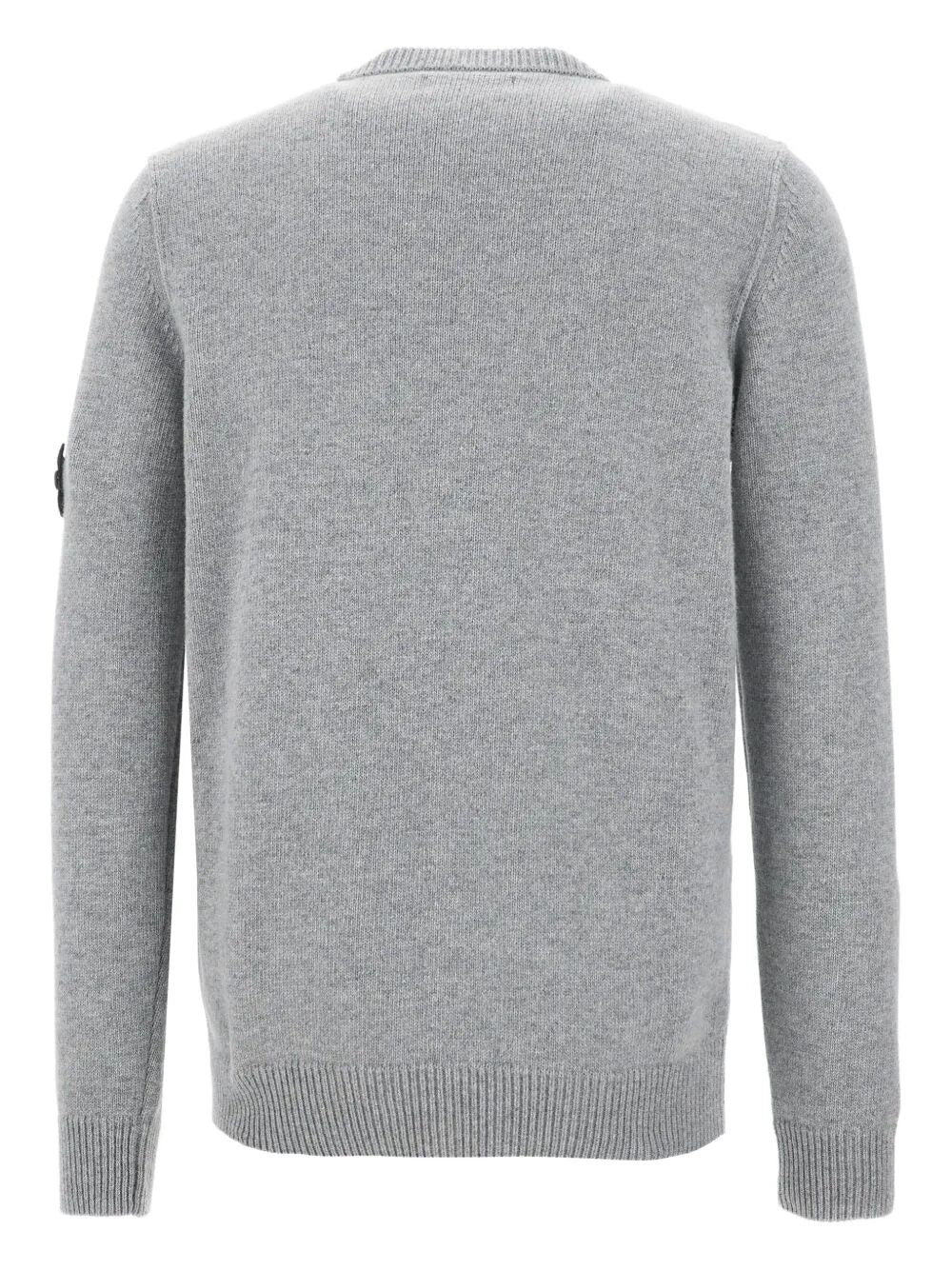Stone Island Men Crew Neck Wool Sweater With Reverse Stitch Details