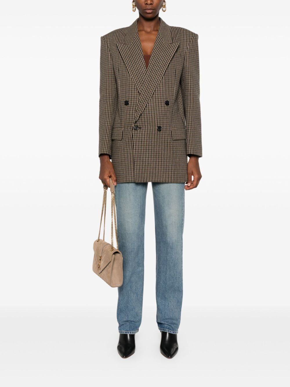 Saint Laurent Women Giacca In Lana Vichy