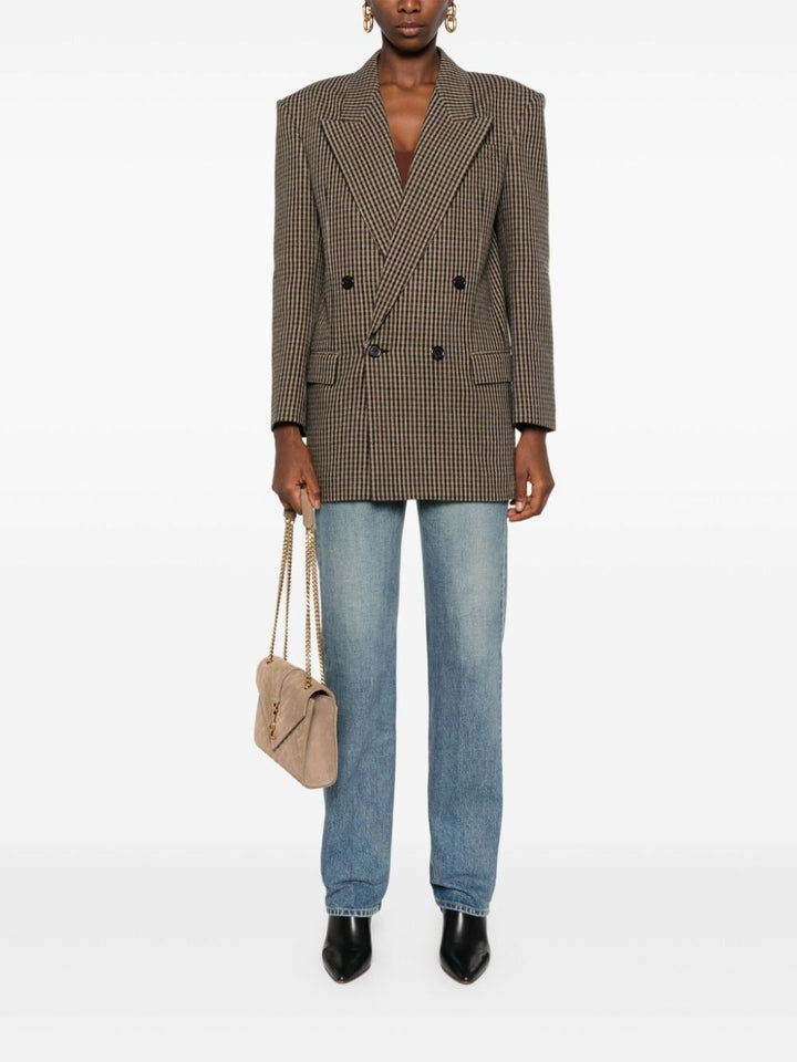 Saint Laurent Women Giacca In Lana Vichy