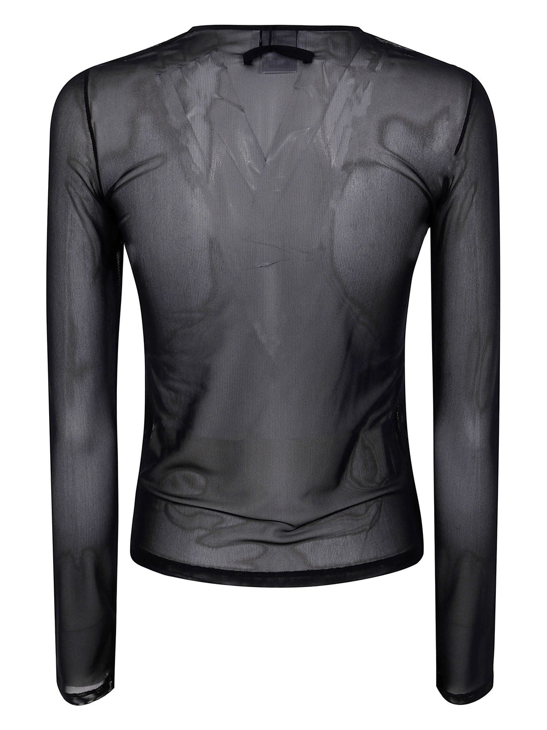 Jean Paul Gaultier Women Mesh Long Sleeves Top With Velvet Flock "Jean Paul Gaultier"