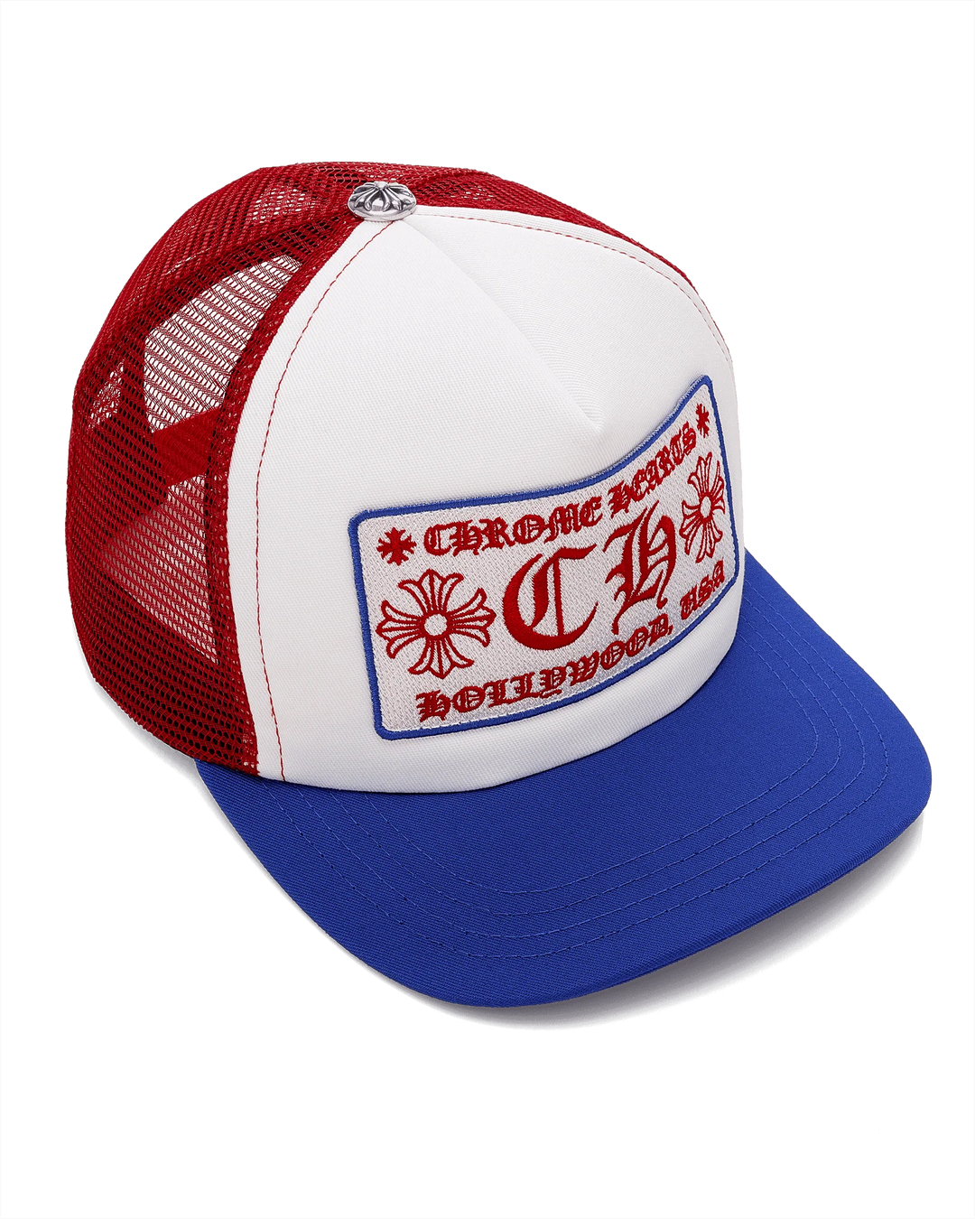 Chrome Hearts CH Hollywood USA Trucker Hat Red, White & Blue