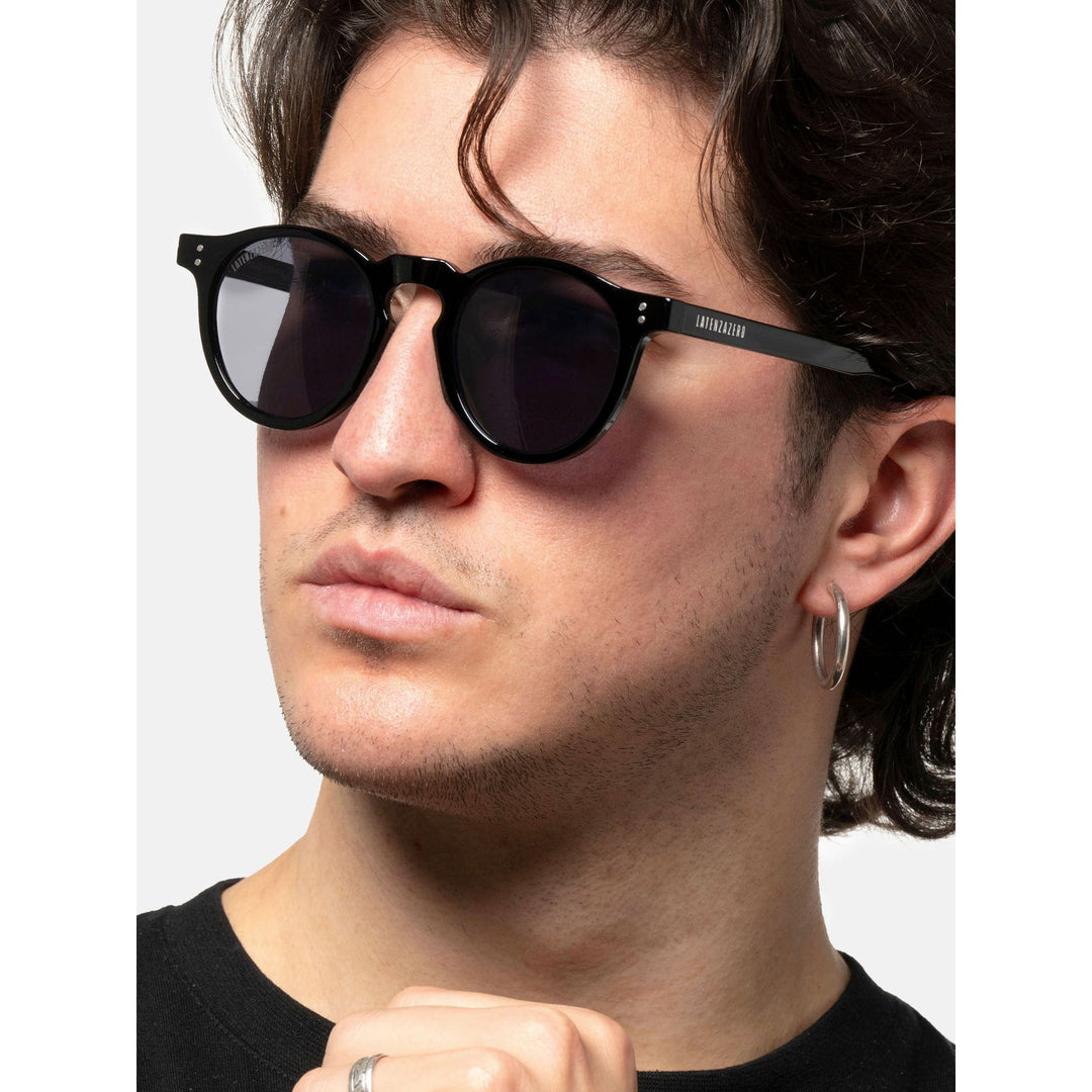 Black stylish Italian designed affordable sunglasses with UV protection.