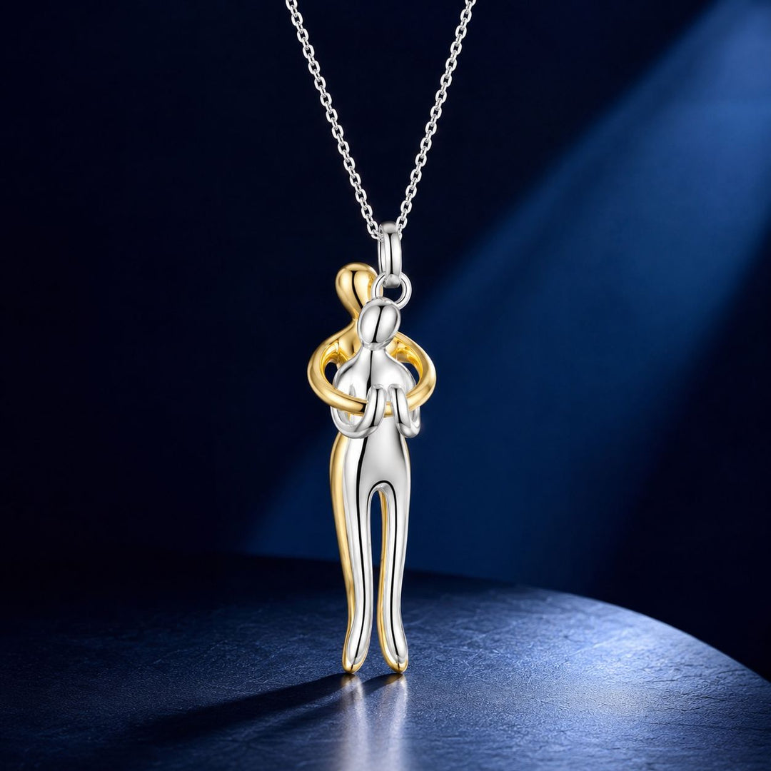 925 Sterling Silver Plated White Gold &amp; Gold Necklace 40+5cm for Women
