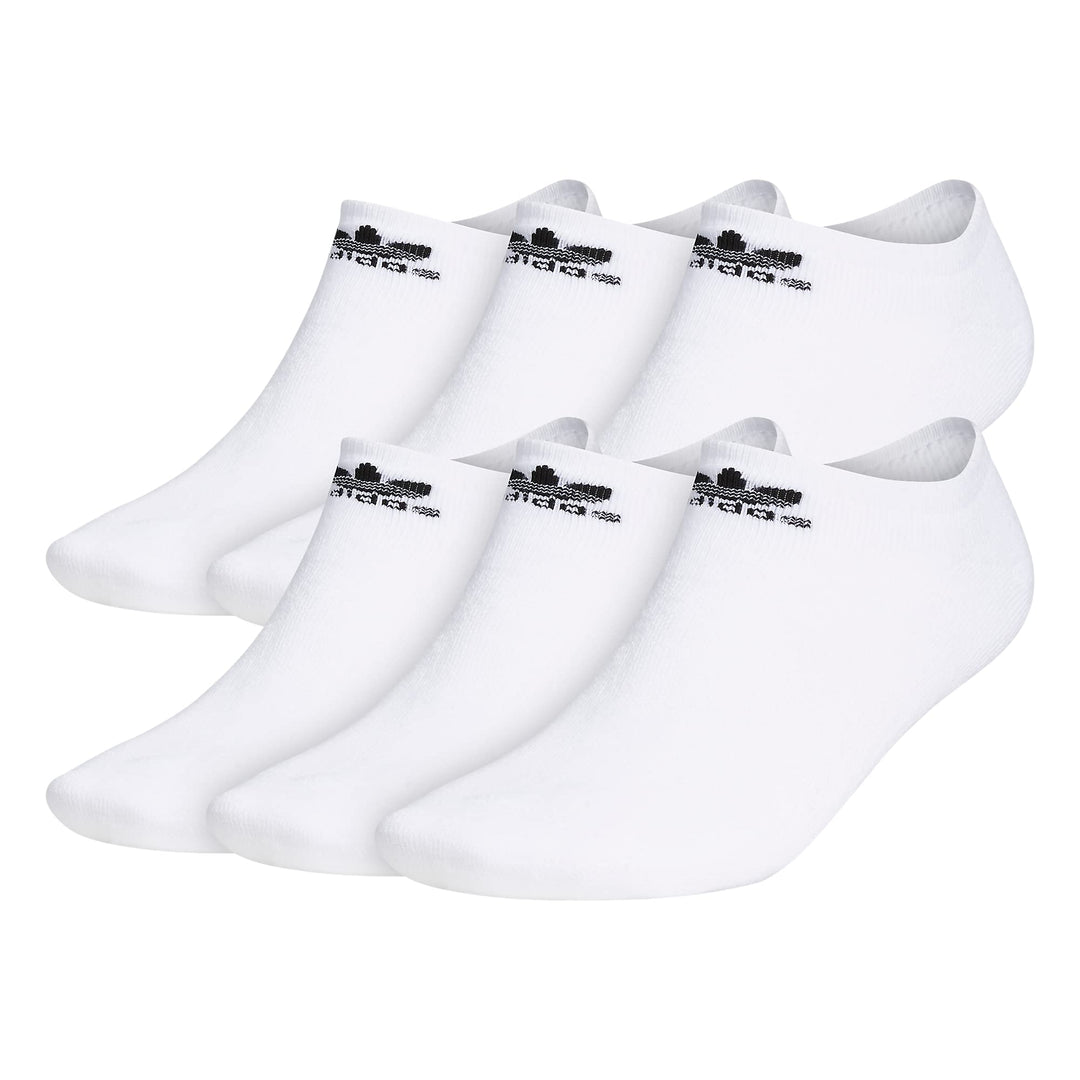 adidas Originals Big &amp; Tall Trefoil No Show Socks (6-Pair) White X-Large