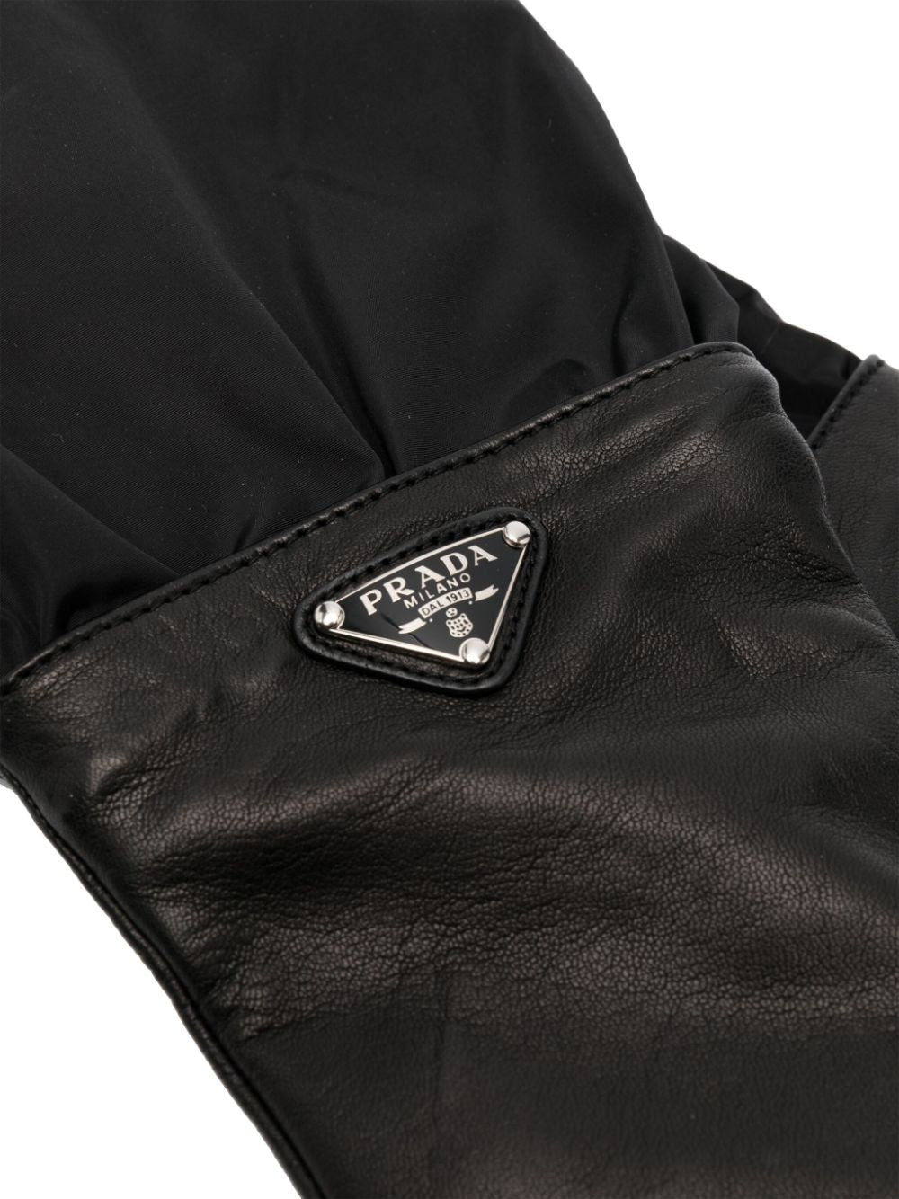 Prada Women Nylon And Leather Gloves