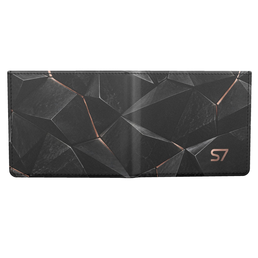 S7 Obsidian | Men’s Geometric Bifold Wallet with Printed Tin