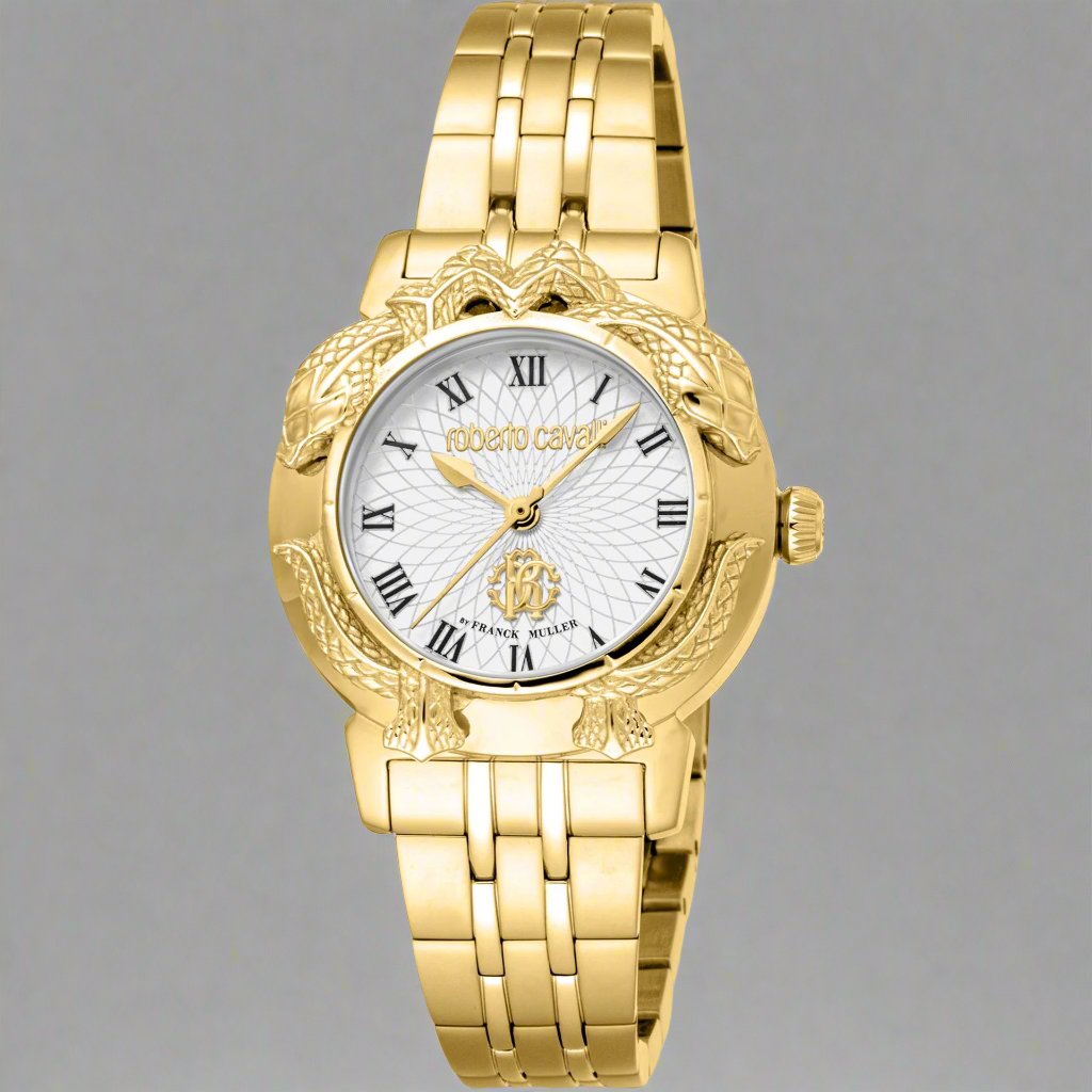 Roberto Cavalli By Franck Muller women's gold tone white dial Watches
