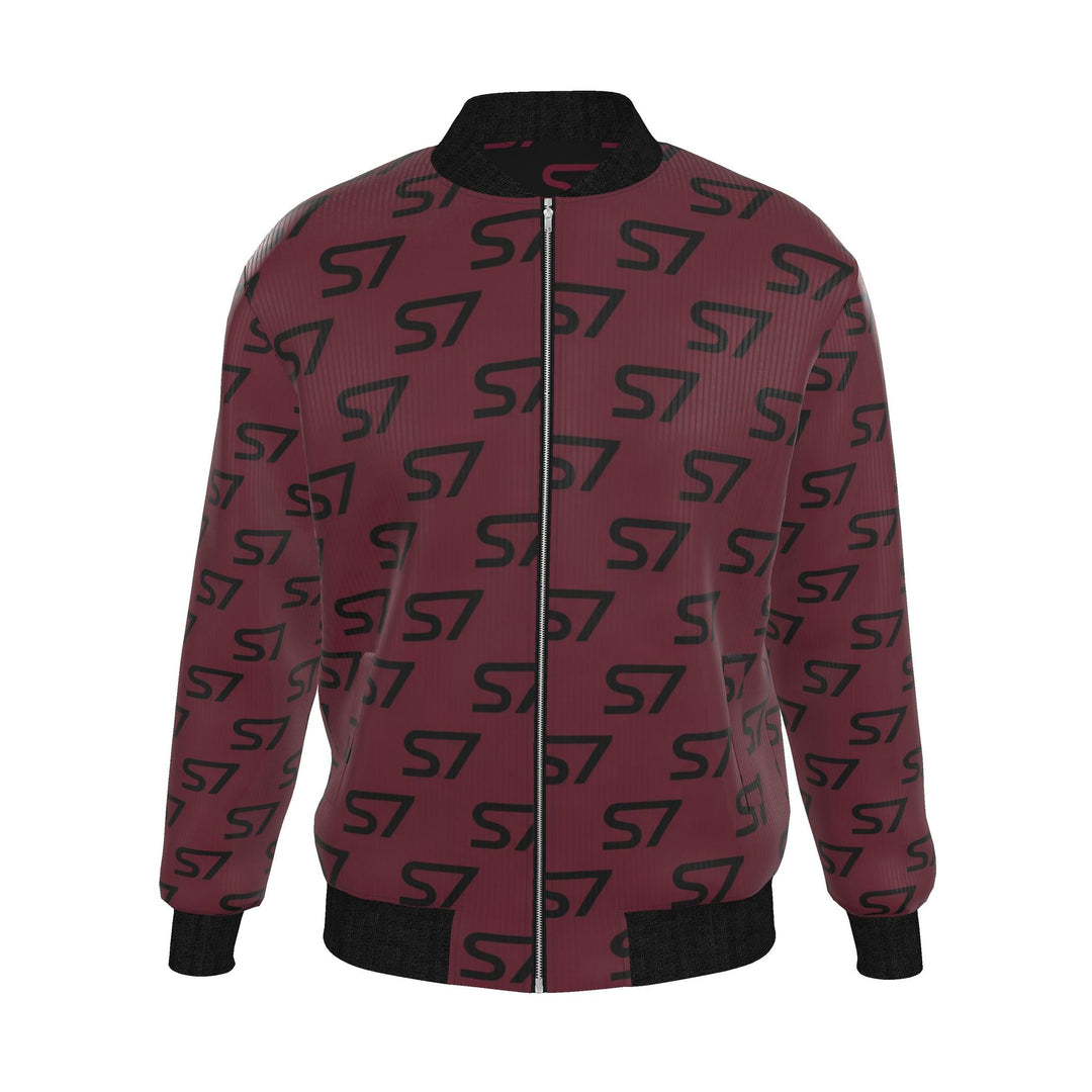S7 Signature | Men’s Burgundy &amp; Black Reversible Monogram Jacket