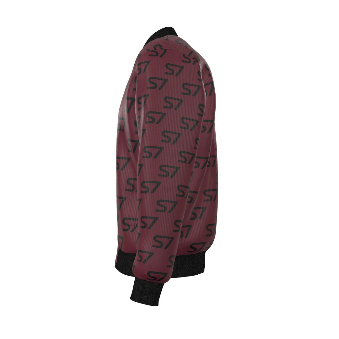 S7 Signature | Men’s Burgundy &amp; Black Reversible Monogram Jacket