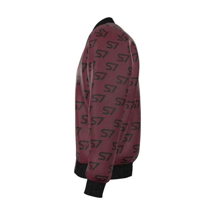 S7 Signature | Men’s Burgundy &amp; Black Reversible Monogram Jacket