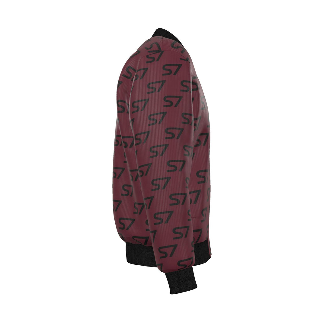 S7 Signature | Men’s Burgundy &amp; Black Reversible Monogram Jacket