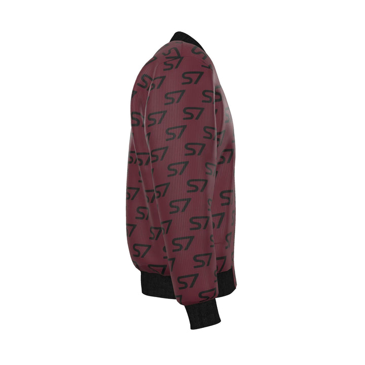 S7 Signature | Men’s Burgundy &amp; Black Reversible Monogram Jacket