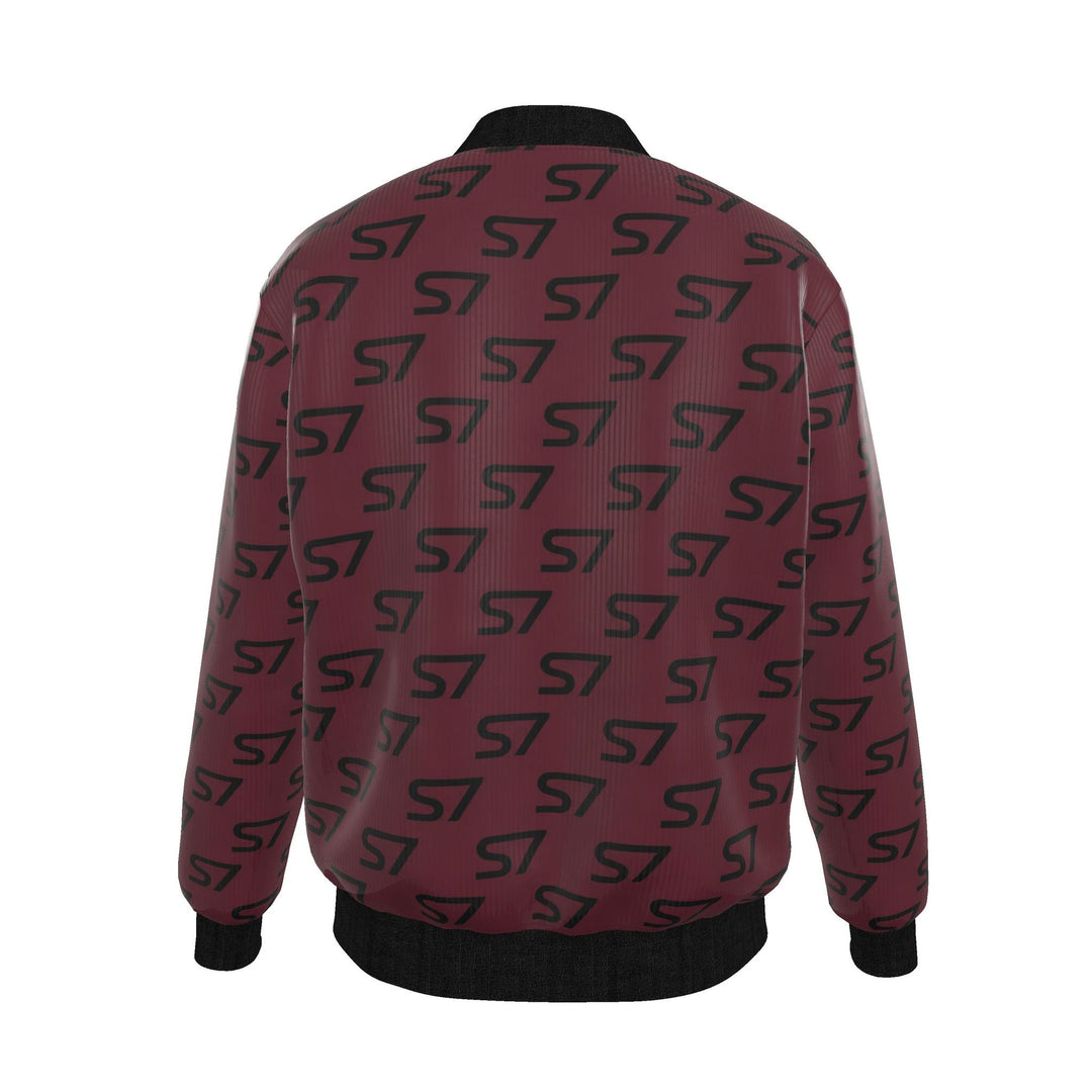 S7 Signature | Men’s Burgundy &amp; Black Reversible Monogram Jacket