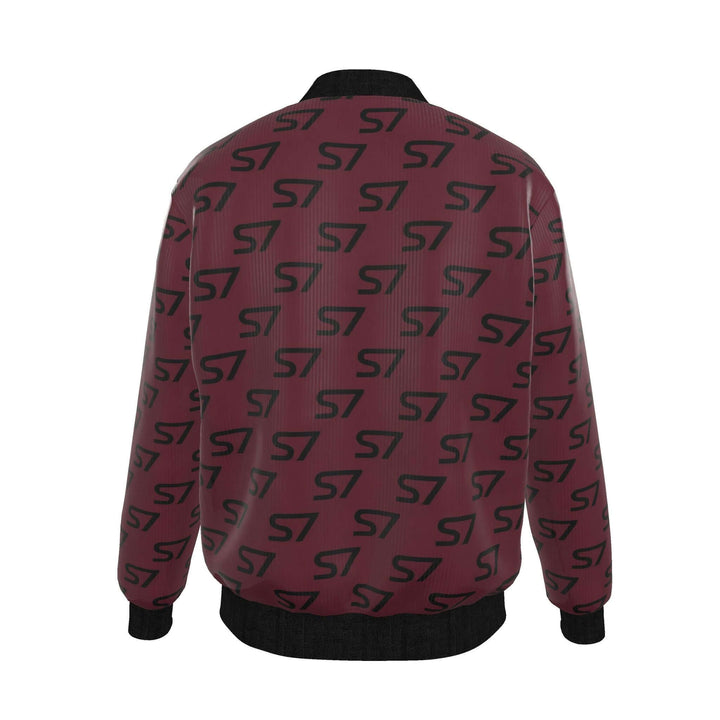 S7 Signature | Men’s Burgundy &amp; Black Reversible Monogram Jacket