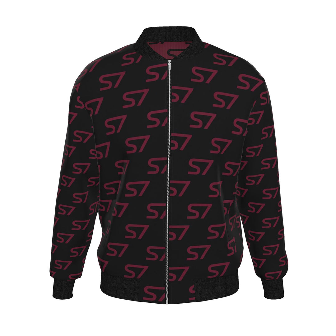 S7 Signature | Men’s Burgundy &amp; Black Reversible Monogram Jacket