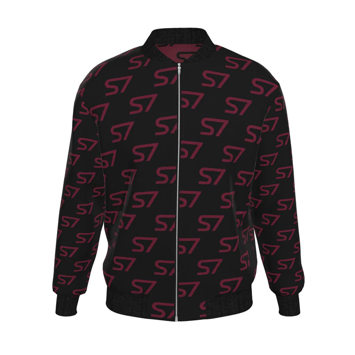 S7 Signature | Men’s Burgundy &amp; Black Reversible Monogram Jacket