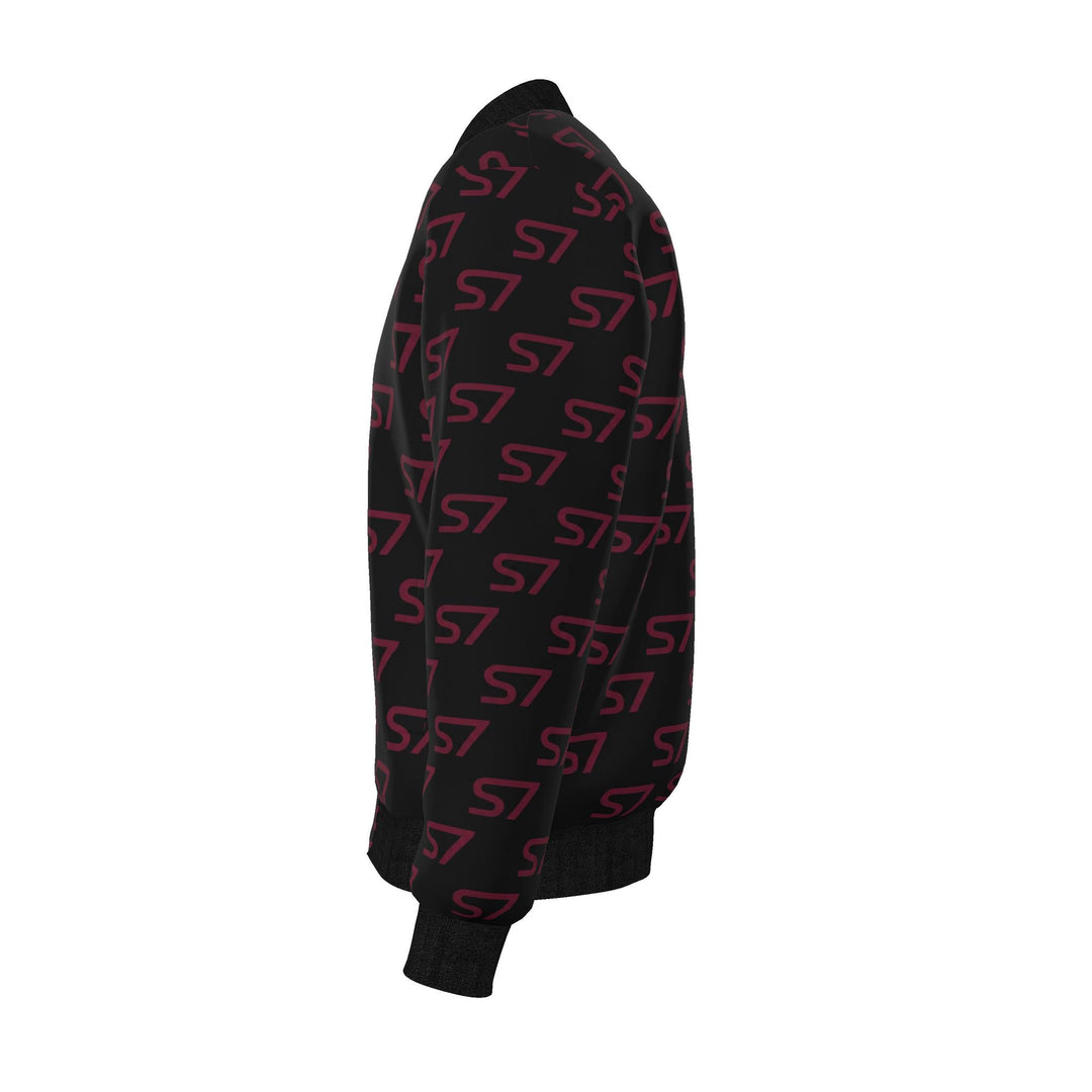 S7 Signature | Men’s Burgundy &amp; Black Reversible Monogram Jacket