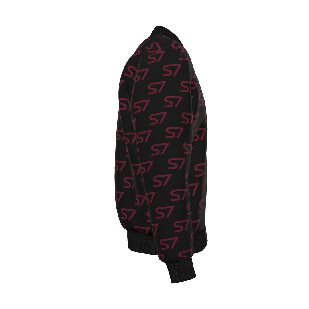 S7 Signature | Men’s Burgundy &amp; Black Reversible Monogram Jacket