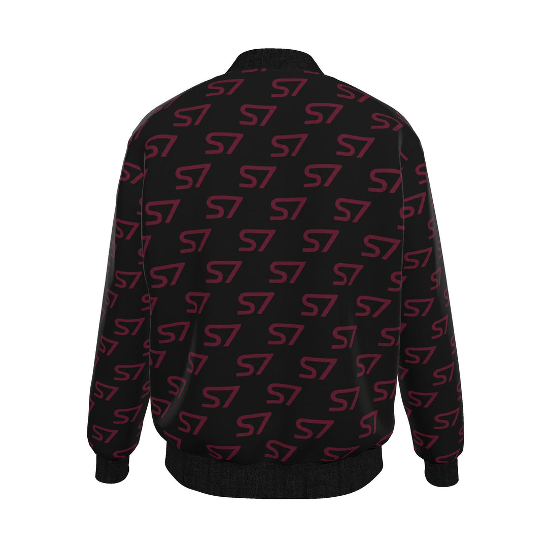 S7 Signature | Men’s Burgundy &amp; Black Reversible Monogram Jacket