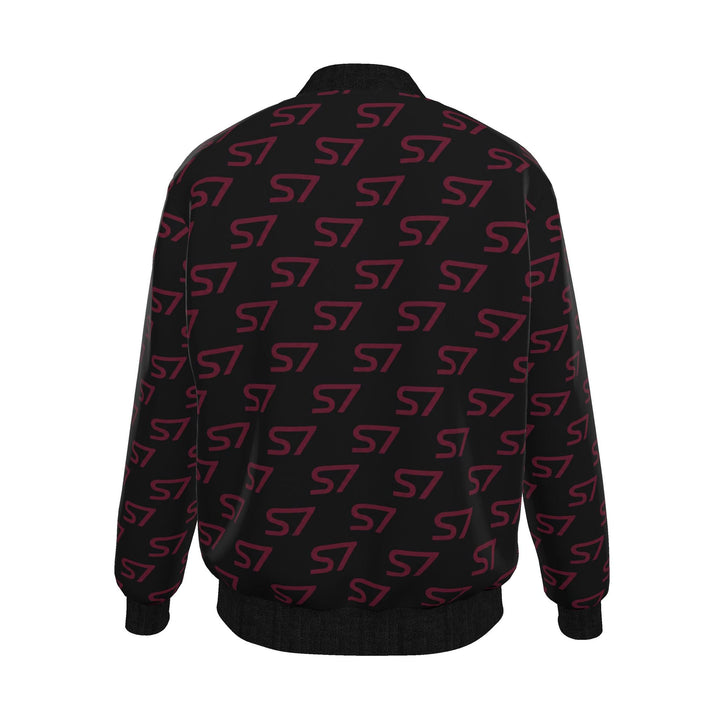 S7 Signature | Men’s Burgundy &amp; Black Reversible Monogram Jacket