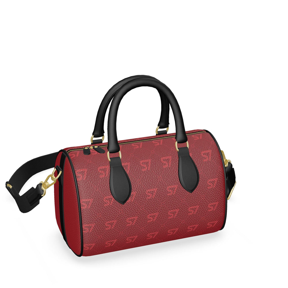 S7 Rosso Diamond Links red Nappa leather mini duffle with lighter-red monograms, black handles, and gold-tone hardware.
