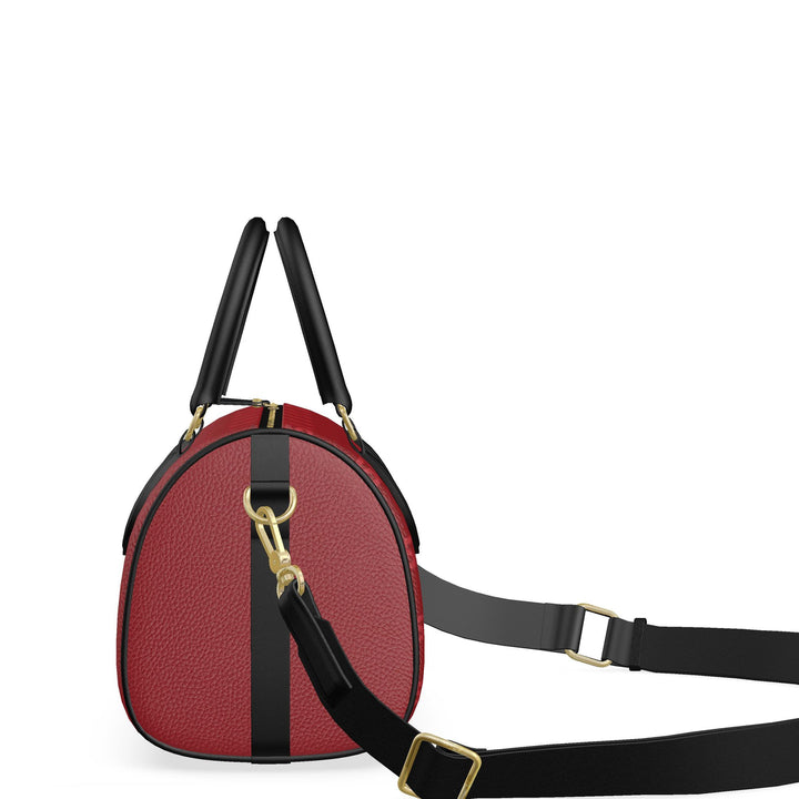 S7 Rosso Diamond Links red Nappa leather mini duffle with lighter-red monograms, black handles, and gold-tone hardware.