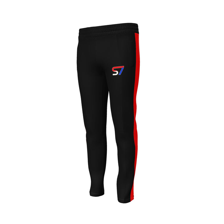 S7 Heritage Club Men’s Track Pants | Black &amp; Red
