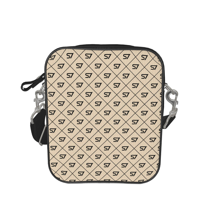 S7 Heritage | Beige Diamond Monogram Leather Messenger Bag