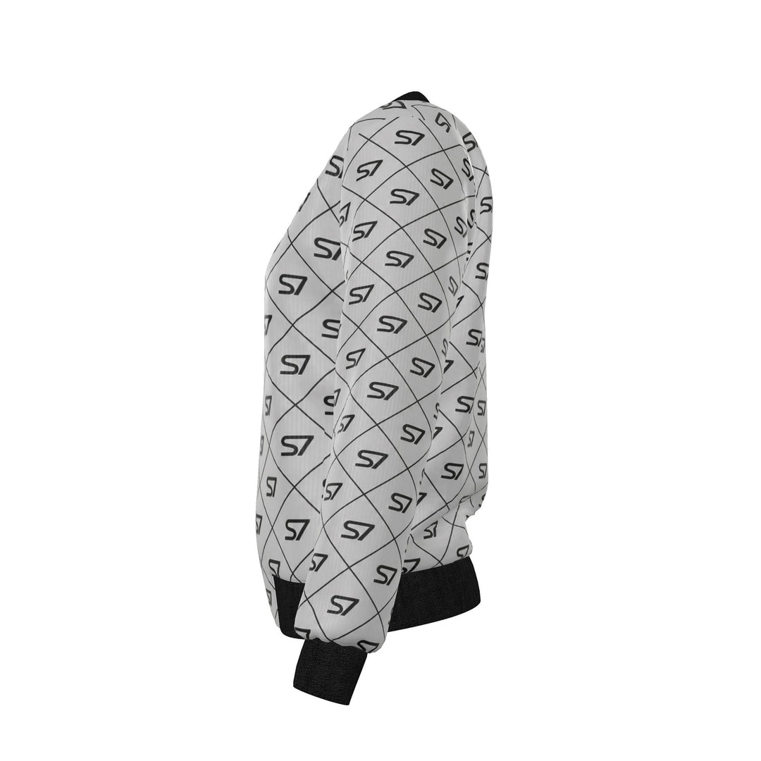 S7 Silver Eclipse | Women’s Reversible Silk Satin Monogram Bomber