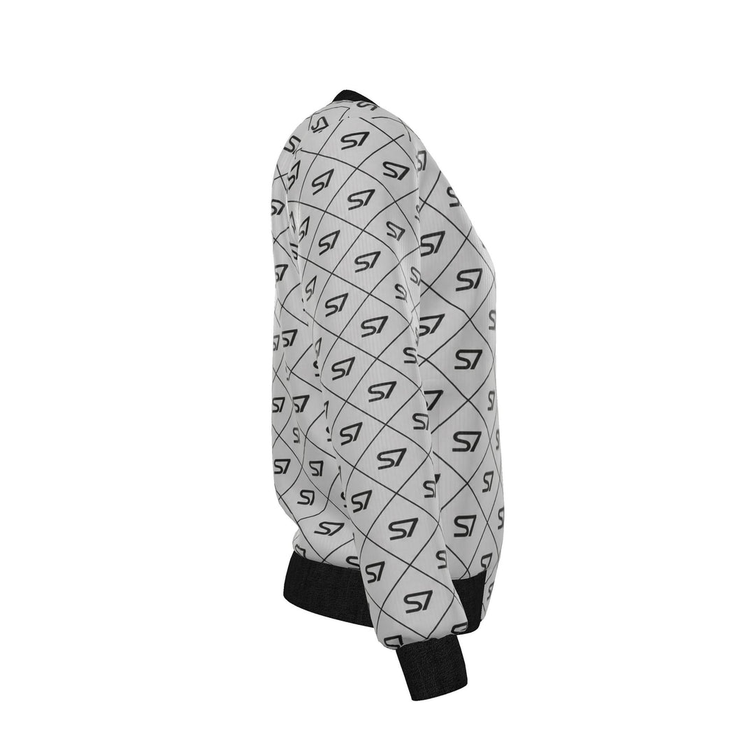S7 Silver Eclipse | Women’s Reversible Silk Satin Monogram Bomber