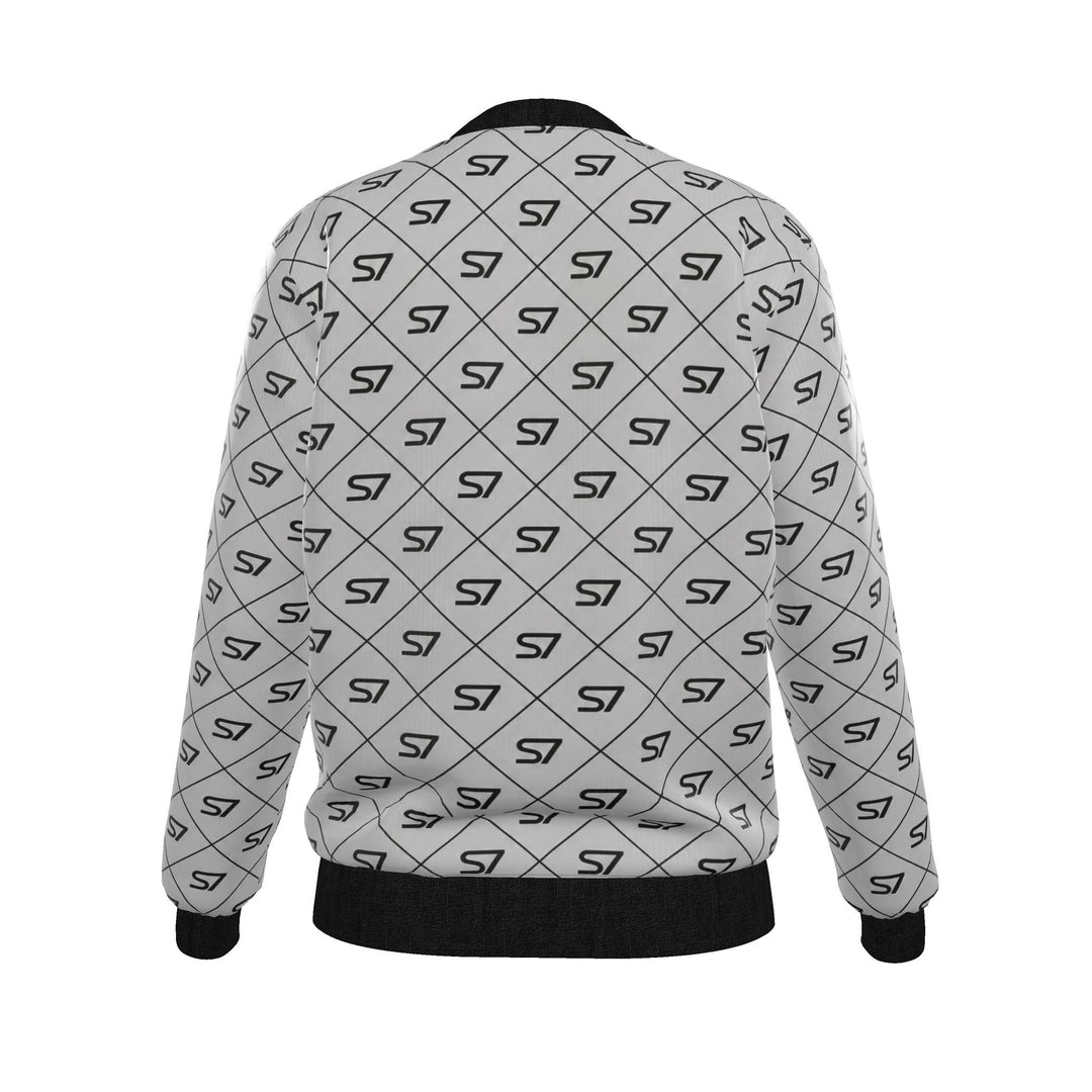 S7 Silver Eclipse | Women’s Reversible Silk Satin Monogram Bomber