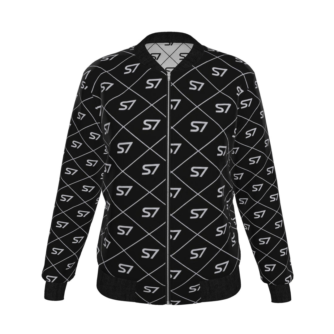 S7 Silver Eclipse | Women’s Reversible Silk Satin Monogram Bomber