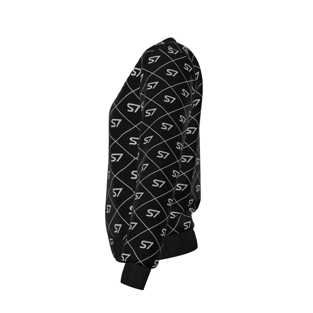 S7 Silver Eclipse | Women’s Reversible Silk Satin Monogram Bomber
