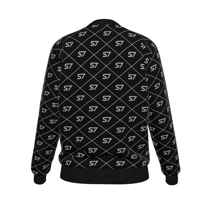 S7 Silver Eclipse | Women’s Reversible Silk Satin Monogram Bomber