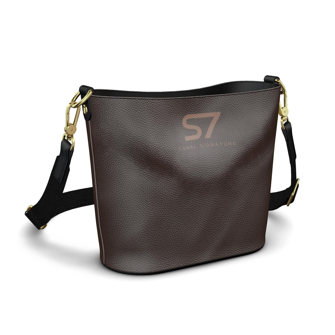 S7 Espresso | Tonal Signature Leather Bucket Tote