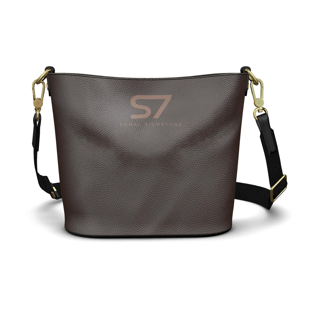 S7 Espresso | Tonal Signature Leather Bucket Tote