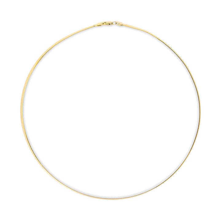 Unisex Solid 14K Yellow Gold 2.8mm Imperial Herringbone Chain Necklace - 18" Inches