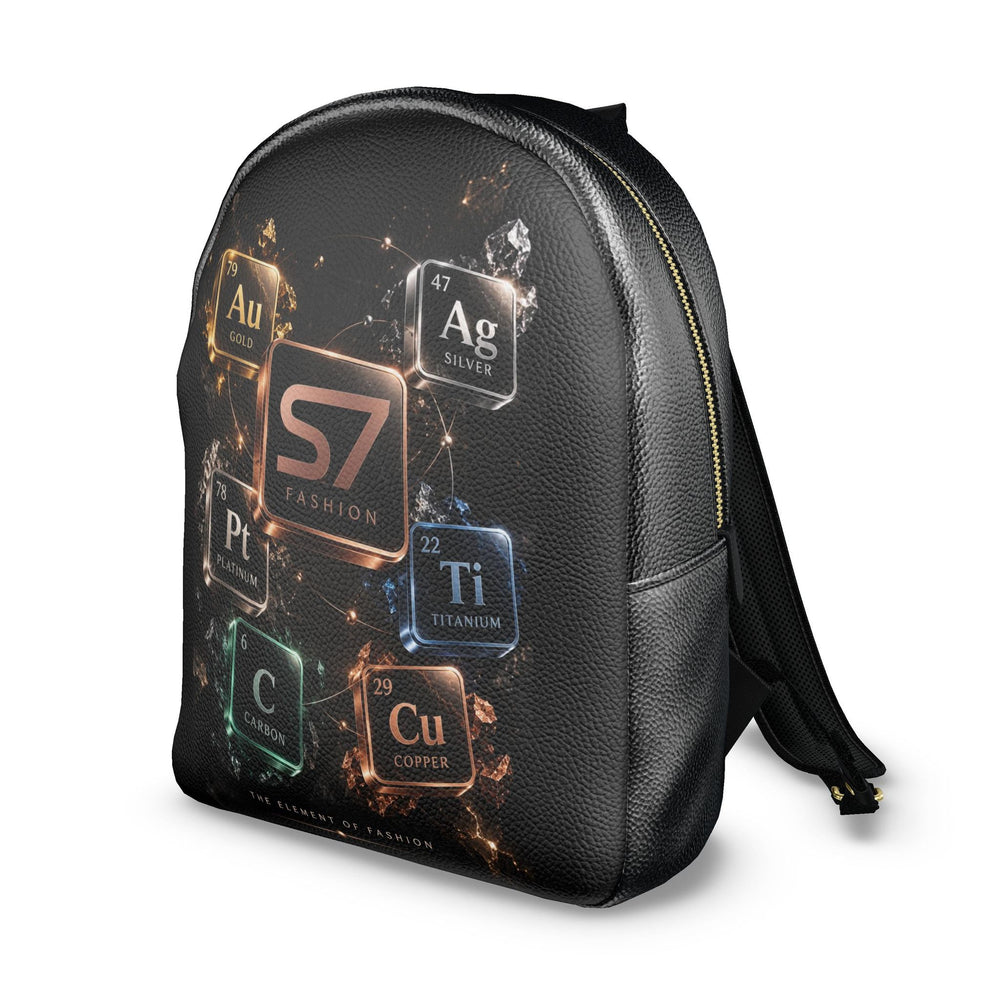Detail: Printed gold, silver, platinum, titanium, carbon and copper tiles with dimensional effects on the S7 backpack.