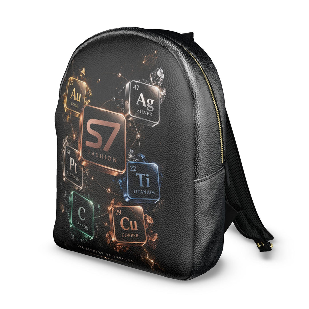 Detail: Printed gold, silver, platinum, titanium, carbon and copper tiles with dimensional effects on the S7 backpack.