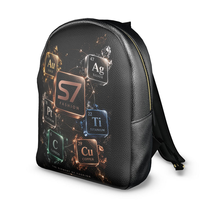 Detail: Printed gold, silver, platinum, titanium, carbon and copper tiles with dimensional effects on the S7 backpack.