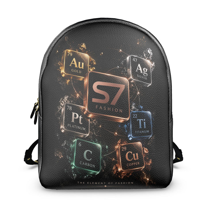 Detail: Printed gold, silver, platinum, titanium, carbon and copper tiles with dimensional effects on the S7 backpack.