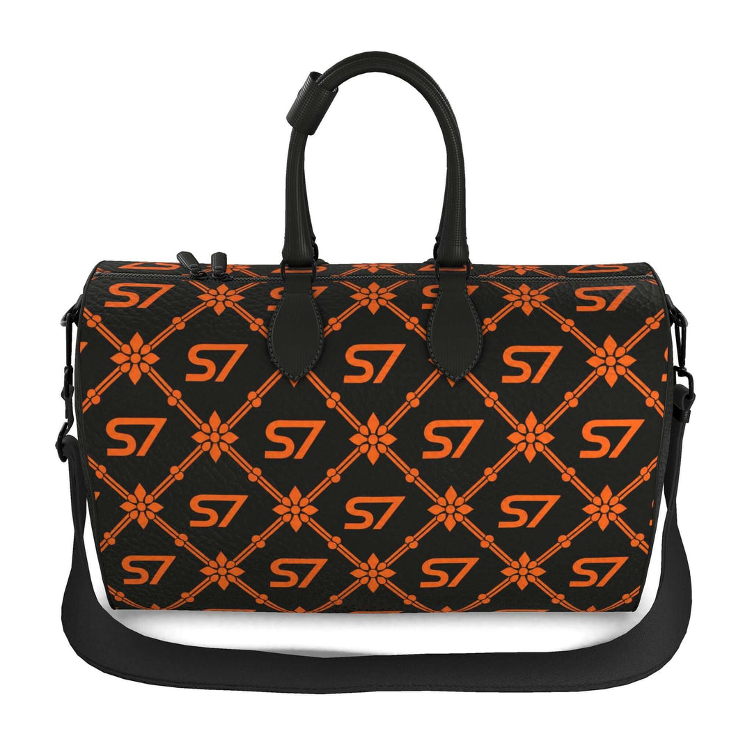 S7 Ember Noir | Black &amp; Orange Monogram Duffle Bag