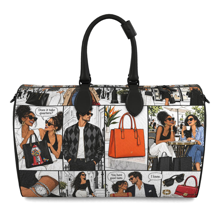 S7 Stylish Side of Town | Comic Print Leather Handbag