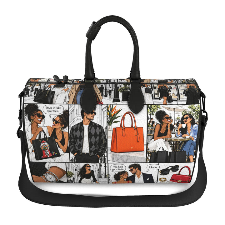 S7 Stylish Side of Town | Comic Print Leather Handbag