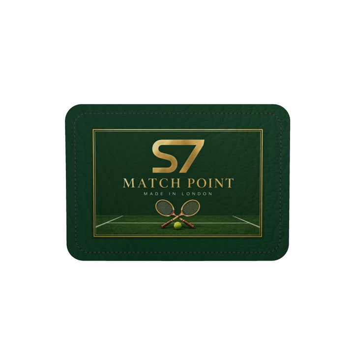 S7 Match Point leather duffle featuring green grass tennis court artwork, original S7 monograms, black handles and gold-tone hardware.