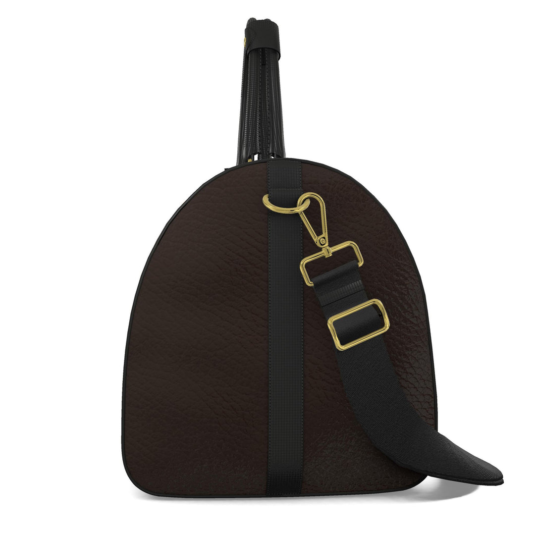 S7 Molten Copper bag with dimensional copper monogram print, espresso brown side panels, and gold-tone hardware.