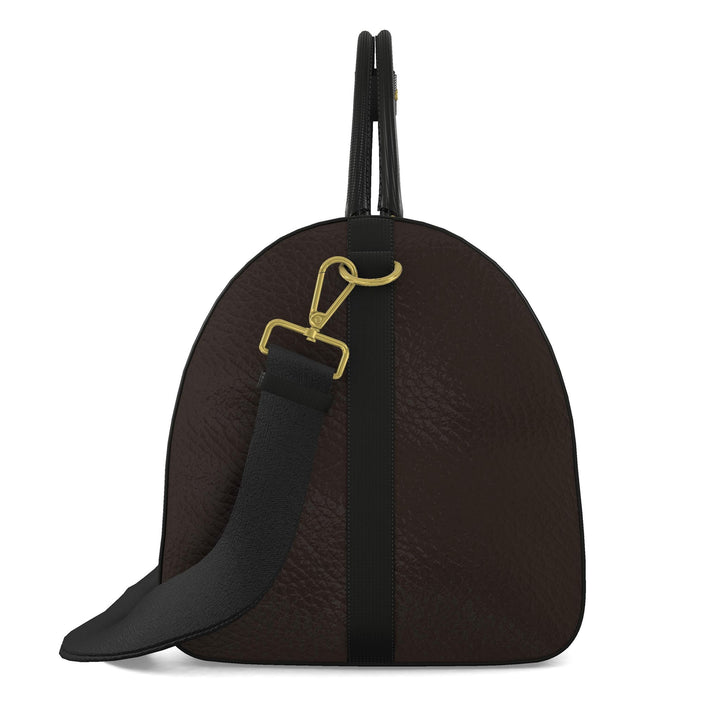 S7 Molten Copper bag with dimensional copper monogram print, espresso brown side panels, and gold-tone hardware.
